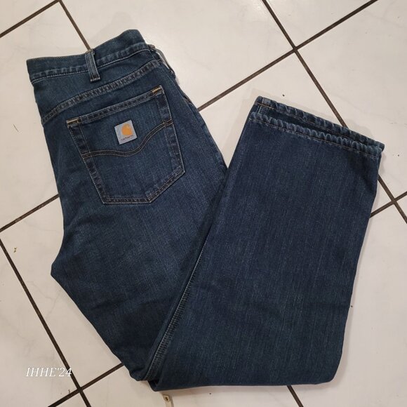 Carhartt Mens Relaxed Fit Jeans 36x30 Blue Denim Built-In Warm - Picture 8 of 12